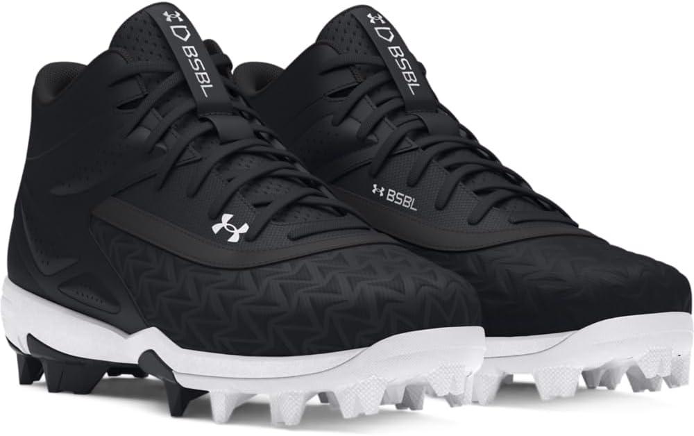 imageUnder Armour Boys Leadoff Mid RM JR 30 Baseball Cleats001 BlackBlackWhite