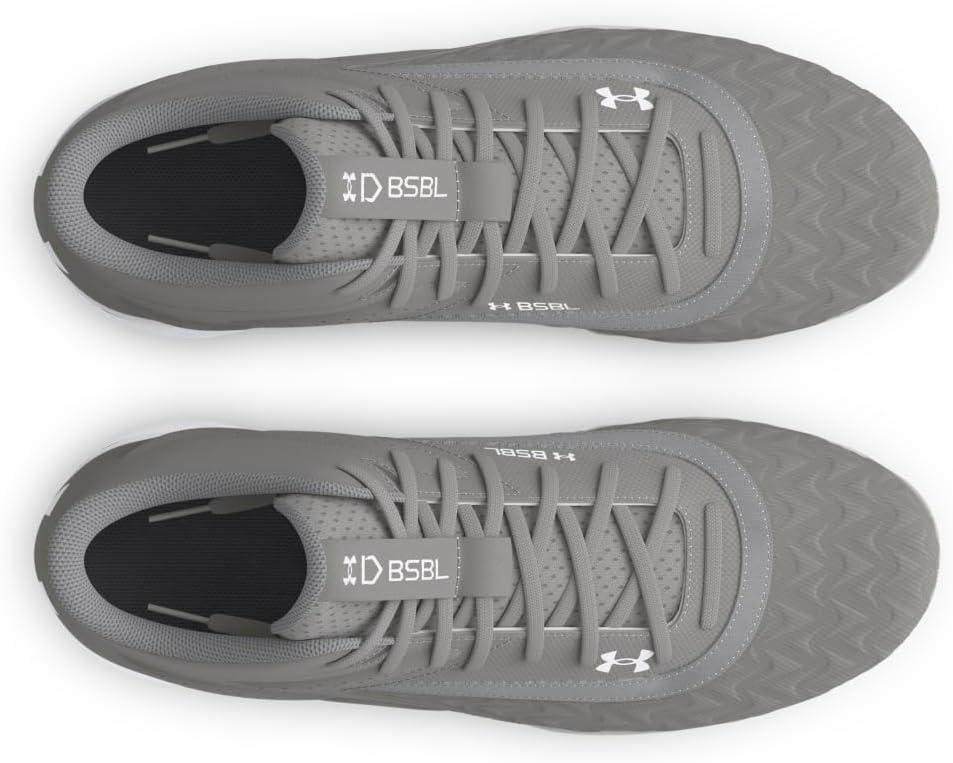 imageUnder Armour Boys Leadoff Mid RM JR 30 Baseball Cleats100 Baseball GrayBaseball GrayWhite