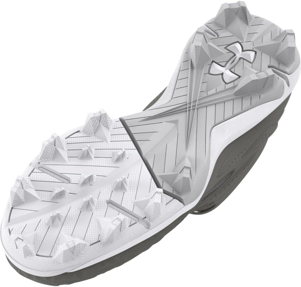 imageUnder Armour Boys Leadoff Mid RM JR 30 Baseball Cleats100 Baseball GrayBaseball GrayWhite