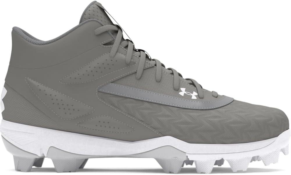imageUnder Armour Boys Leadoff Mid RM JR 30 Baseball Cleats100 Baseball GrayBaseball GrayWhite