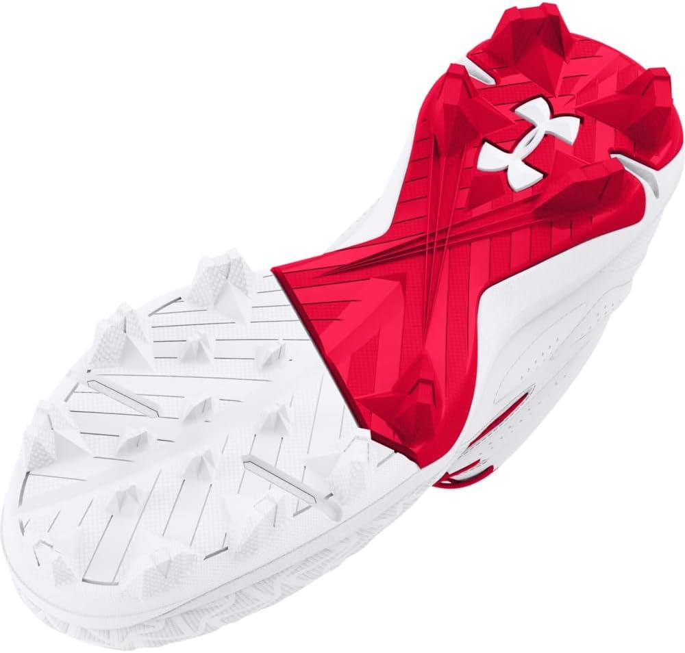 imageUnder Armour Boys Leadoff Mid RM JR 30 Baseball Cleats600 RedWhiteRed