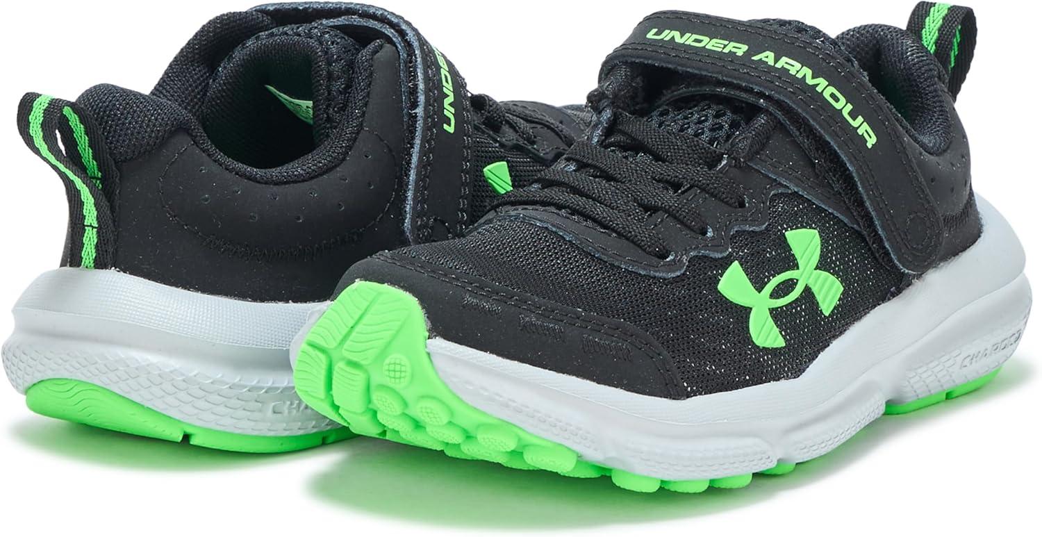 imageUnder Armour Boys Pre School Assert 10 Alternate Closure Sneaker006 BlackMod GrayGreen Shock