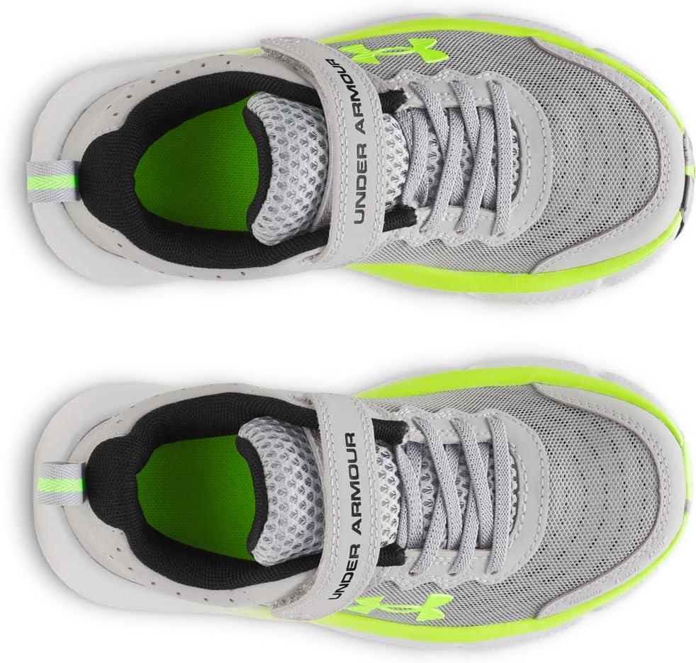 imageUnder Armour Boys Pre School Assert 10 Alternate Closure Sneaker012 Mod GrayBlackHyper Green