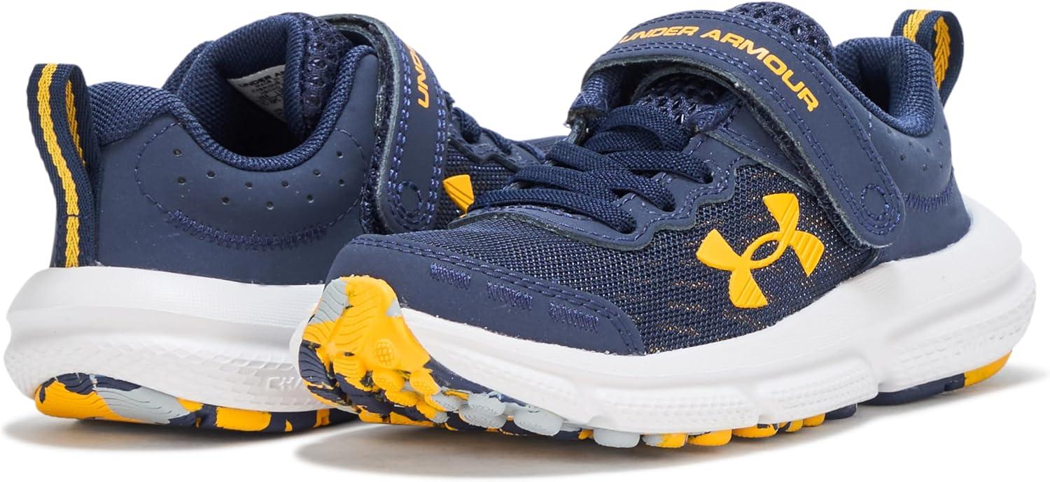 imageUnder Armour Boys Pre School Assert 10 Alternate Closure Sneaker410 Midnight NavyMod GrayCampus Gold