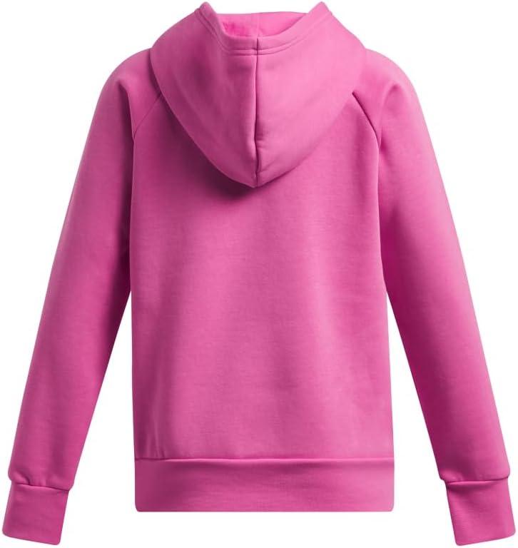 imageUnder Armour Girls Rival Fleece Big Logo Hoodie653 Rebel Pink   Black