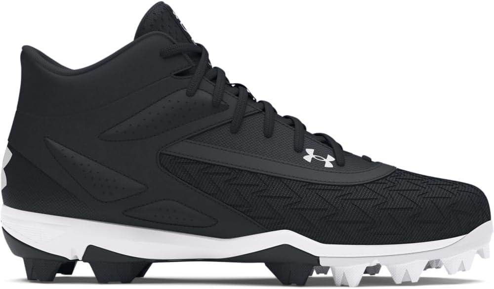 imageUnder Armour Mens Leadoff Mid 30 Baseball Cleat Sneaker001 BlackBlackWhite