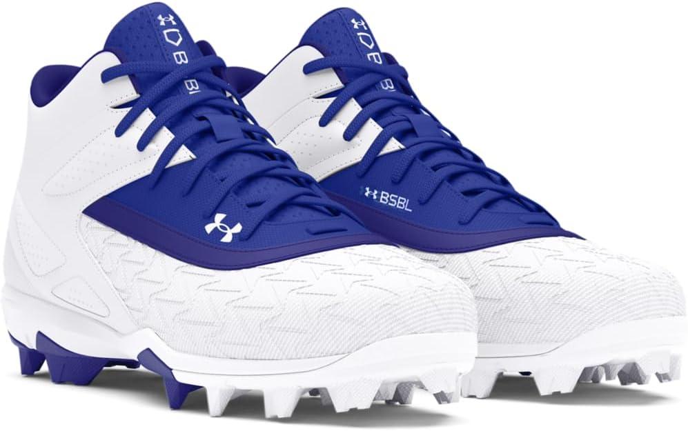 imageUnder Armour Mens Leadoff Mid 30 Baseball Cleat Sneaker400 RoyalWhiteRoyal