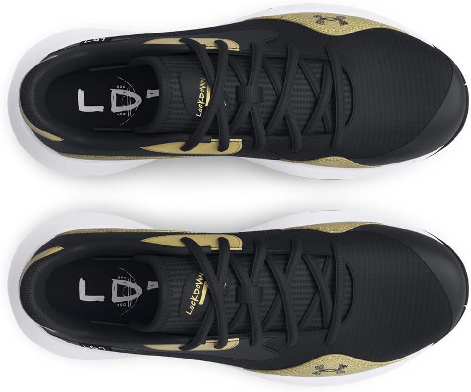 imageUnder Armour UnisexAdult Lockdown 7 Low Sneaker001 BlackMetallic GoldBlack