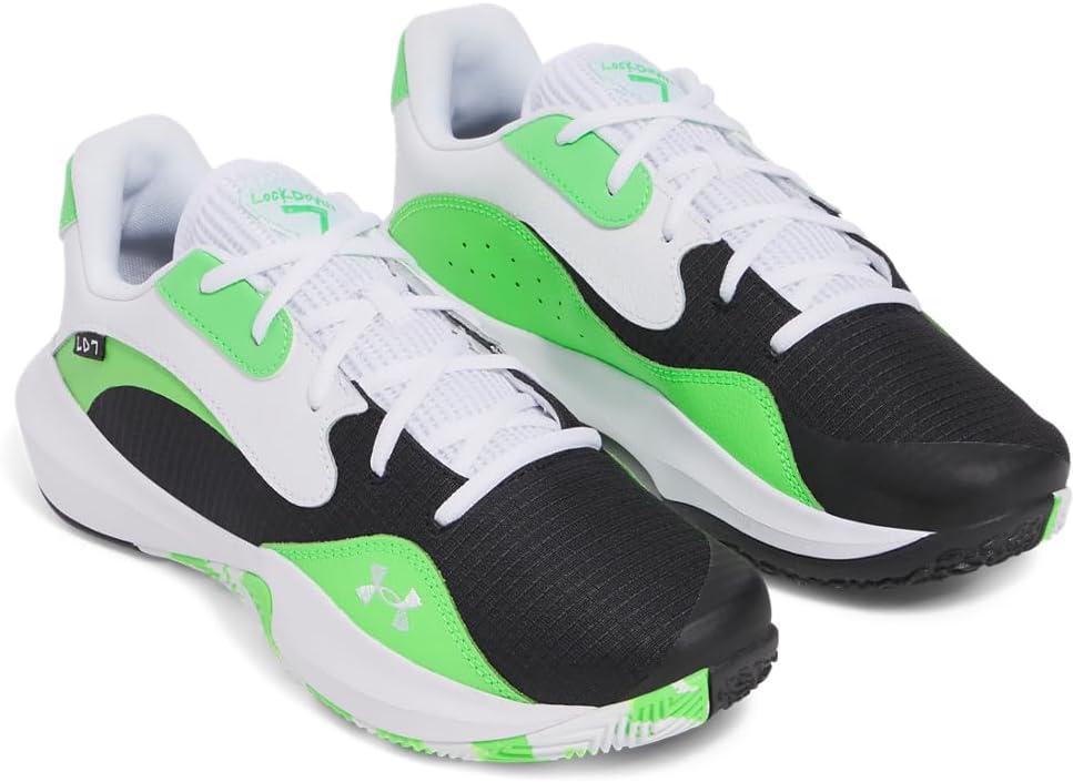 imageUnder Armour UnisexAdult Lockdown 7 Low Sneaker002 BlackGreen ShockWhite