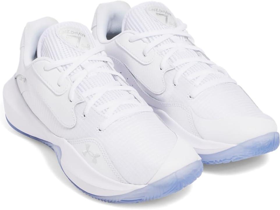 imageUnder Armour UnisexAdult Lockdown 7 Low Sneaker102 WhiteWhiteMetallic Silver