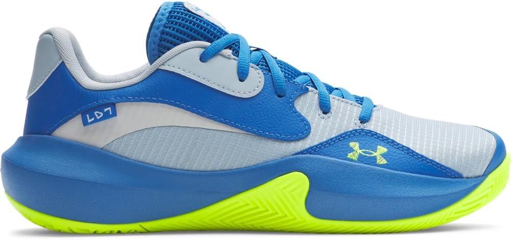 imageUnder Armour UnisexAdult Lockdown 7 Low Sneaker453 Blue CalmBlue AtlantisHigh Vis Yellow