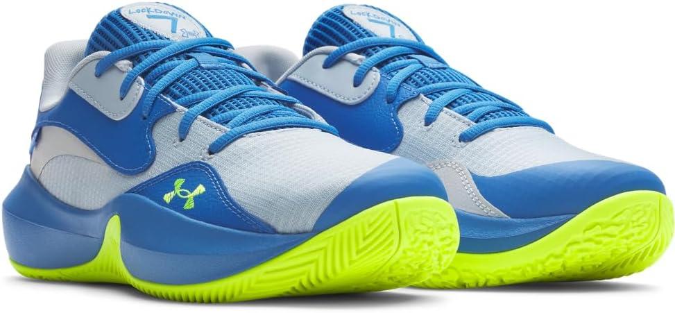 imageUnder Armour UnisexAdult Lockdown 7 Low Sneaker453 Blue CalmBlue AtlantisHigh Vis Yellow