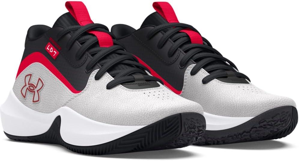 imageUnder Armour UnisexChild Grade School Lockdown 7 Sneaker100 Distant GrayCastlerockRed