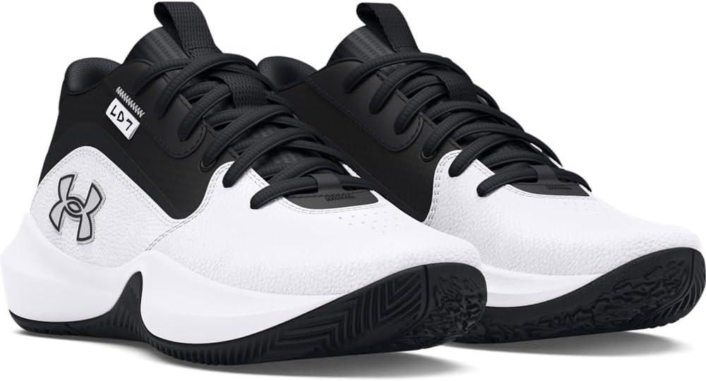 imageUnder Armour UnisexChild Grade School Lockdown 7 Sneaker102 WhiteBlackBlack