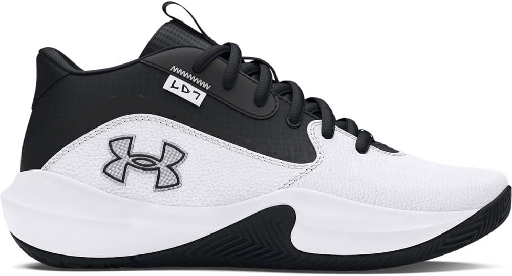 imageUnder Armour UnisexChild Grade School Lockdown 7 Sneaker102 WhiteBlackBlack