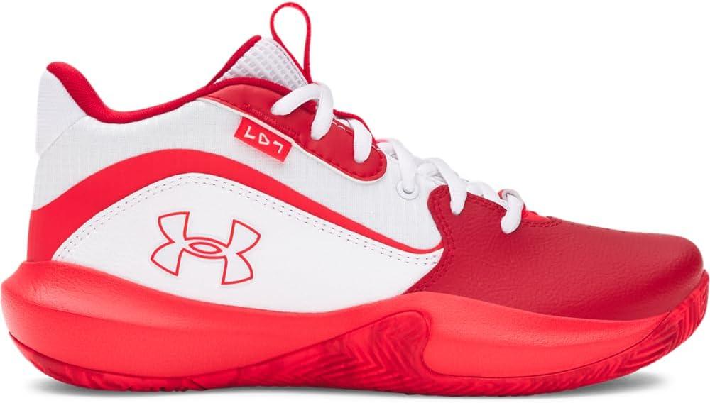 imageUnder Armour UnisexChild Grade School Lockdown 7 Sneaker104 WhiteRedRacer Red
