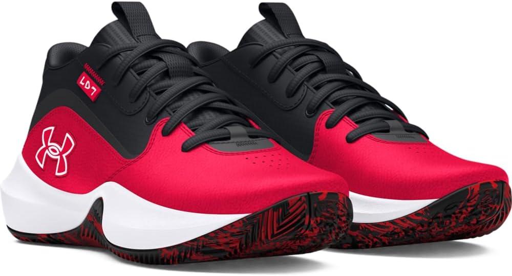 imageUnder Armour UnisexChild Grade School Lockdown 7 Sneaker600 RedBlackWhite