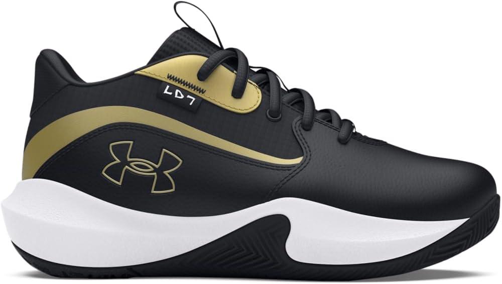 imageUnder Armour UnisexChild Pre School Lockdown 7 Sneaker001 BlackBlackMetallic Gold