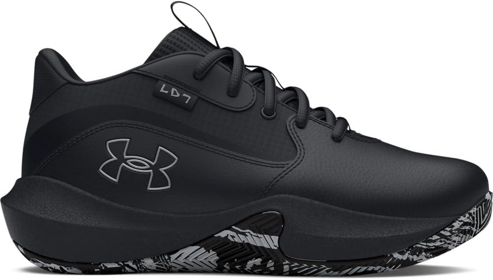 imageUnder Armour UnisexChild Pre School Lockdown 7 Sneaker004 BlackBlackMetallic Silver