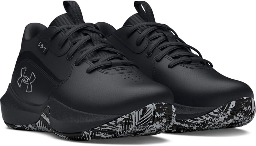 imageUnder Armour UnisexChild Pre School Lockdown 7 Sneaker004 BlackBlackMetallic Silver