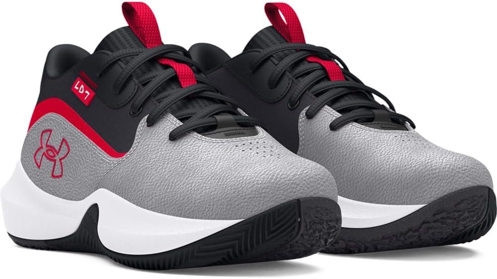imageUnder Armour UnisexChild Pre School Lockdown 7 Sneaker100 Distant GrayCastlerockRed