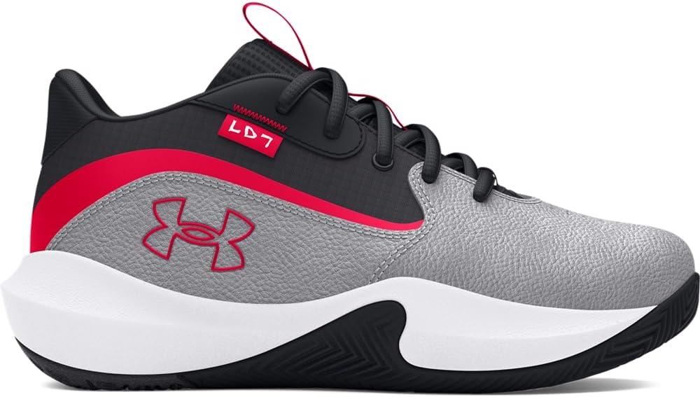 imageUnder Armour UnisexChild Pre School Lockdown 7 Sneaker100 Distant GrayCastlerockRed