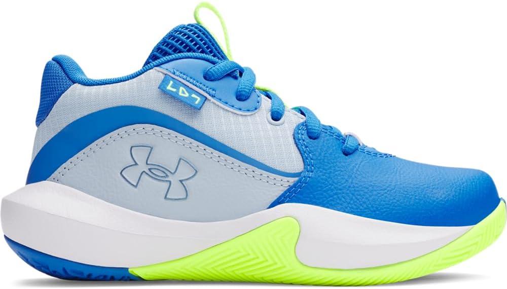 imageUnder Armour UnisexChild Pre School Lockdown 7 Sneaker453 Blue CalmBlue AtlantisMetallic Blue Calm