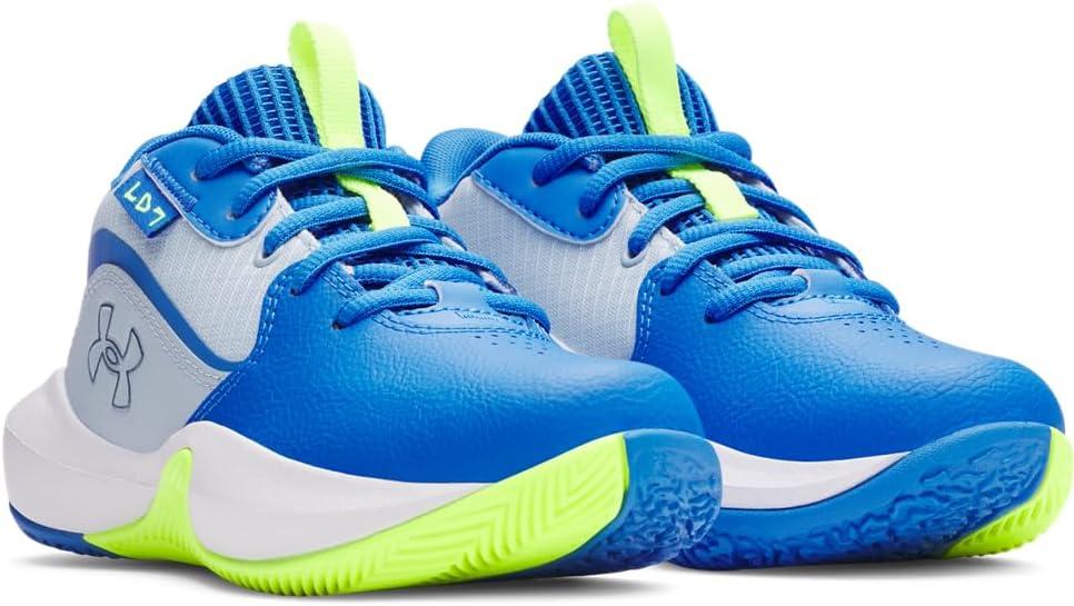 imageUnder Armour UnisexChild Pre School Lockdown 7 Sneaker453 Blue CalmBlue AtlantisMetallic Blue Calm