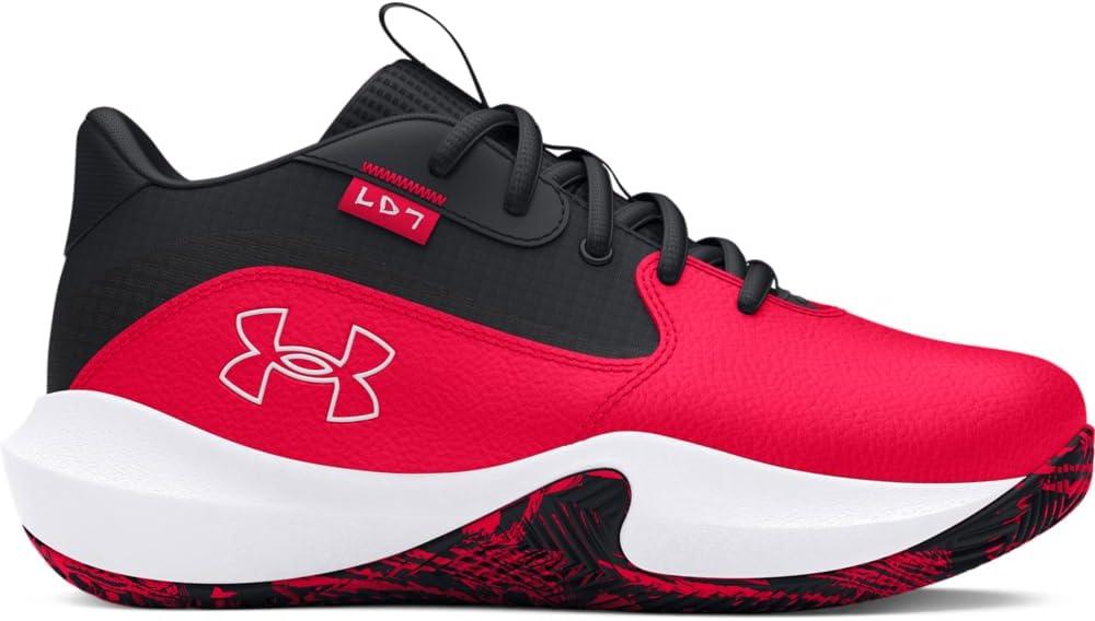 imageUnder Armour UnisexChild Pre School Lockdown 7 Sneaker600 RedBlackWhite