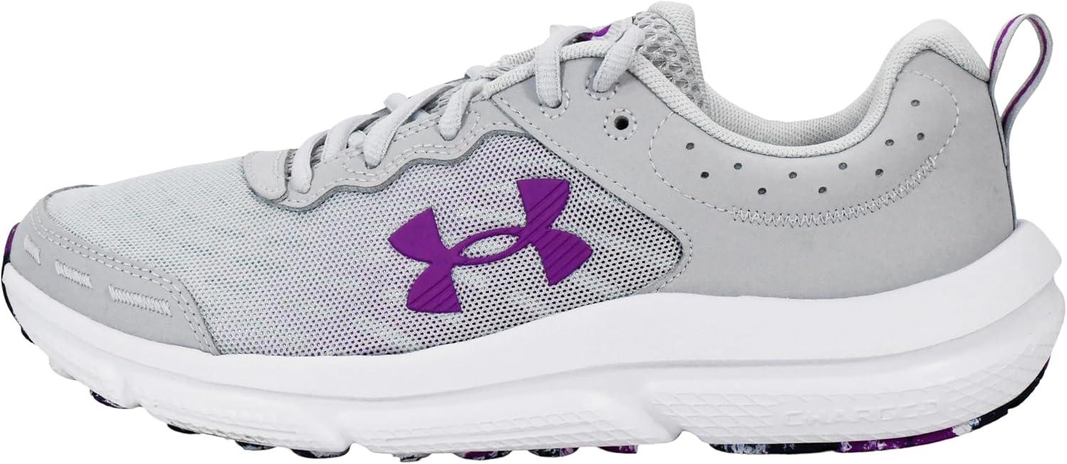 imageUnder Armour Womens Charged Assert 10 Shoes014 Halo GrayHalo GrayAndromeda Purple