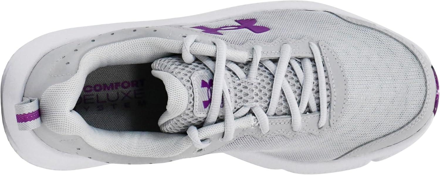 imageUnder Armour Womens Charged Assert 10 Shoes014 Halo GrayHalo GrayAndromeda Purple