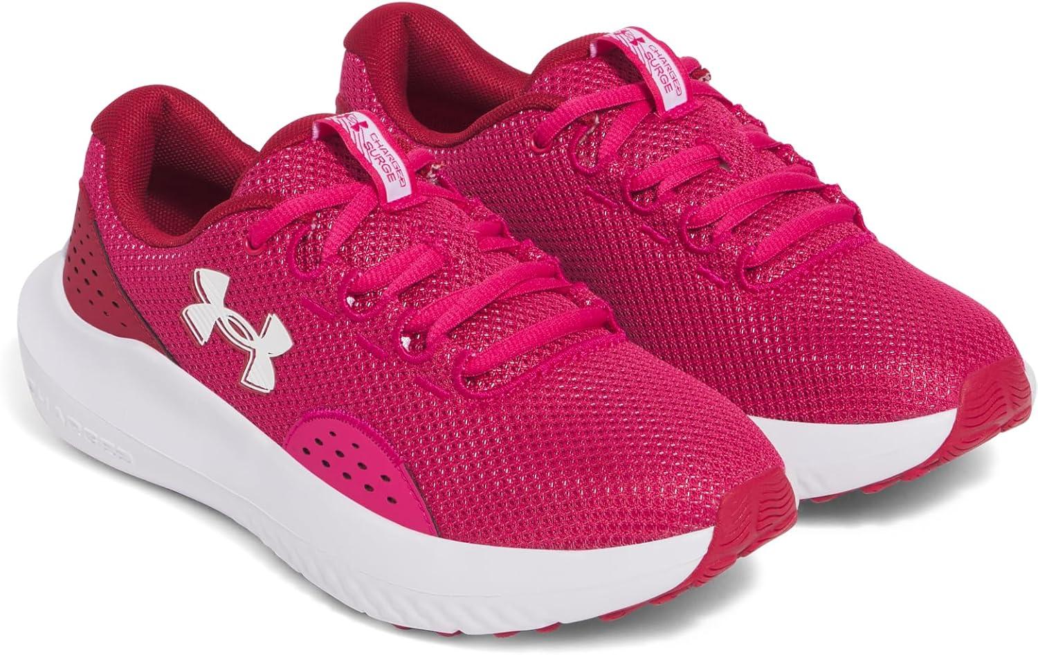 imageUnder Armour Womens Charged Surge 4 Running Shoe681 Shaded FuchsiaCrimson CrestWhite