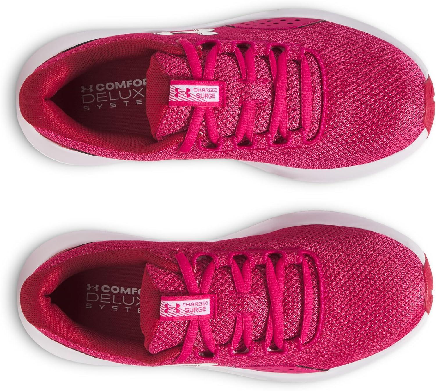 imageUnder Armour Womens Charged Surge 4 Running Shoe681 Shaded FuchsiaCrimson CrestWhite