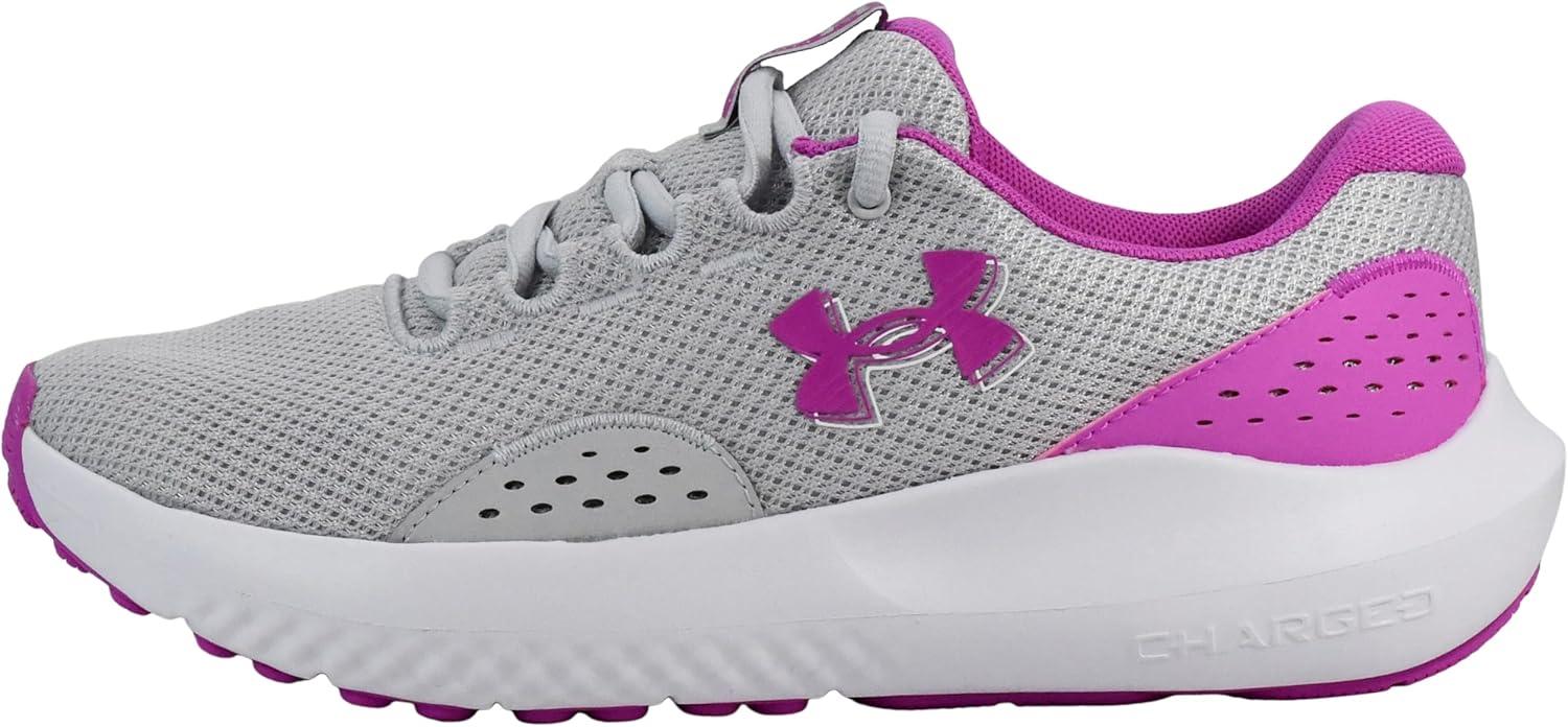 imageUnder Armour Womens Charged Surge 4 Running ShoeHalo GrayVivid MagentaVivid Magenta