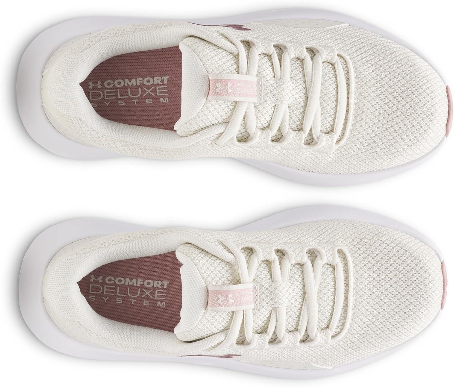 imageUnder Armour Womens Charged Surge 4 Running ShoeOff White Pink