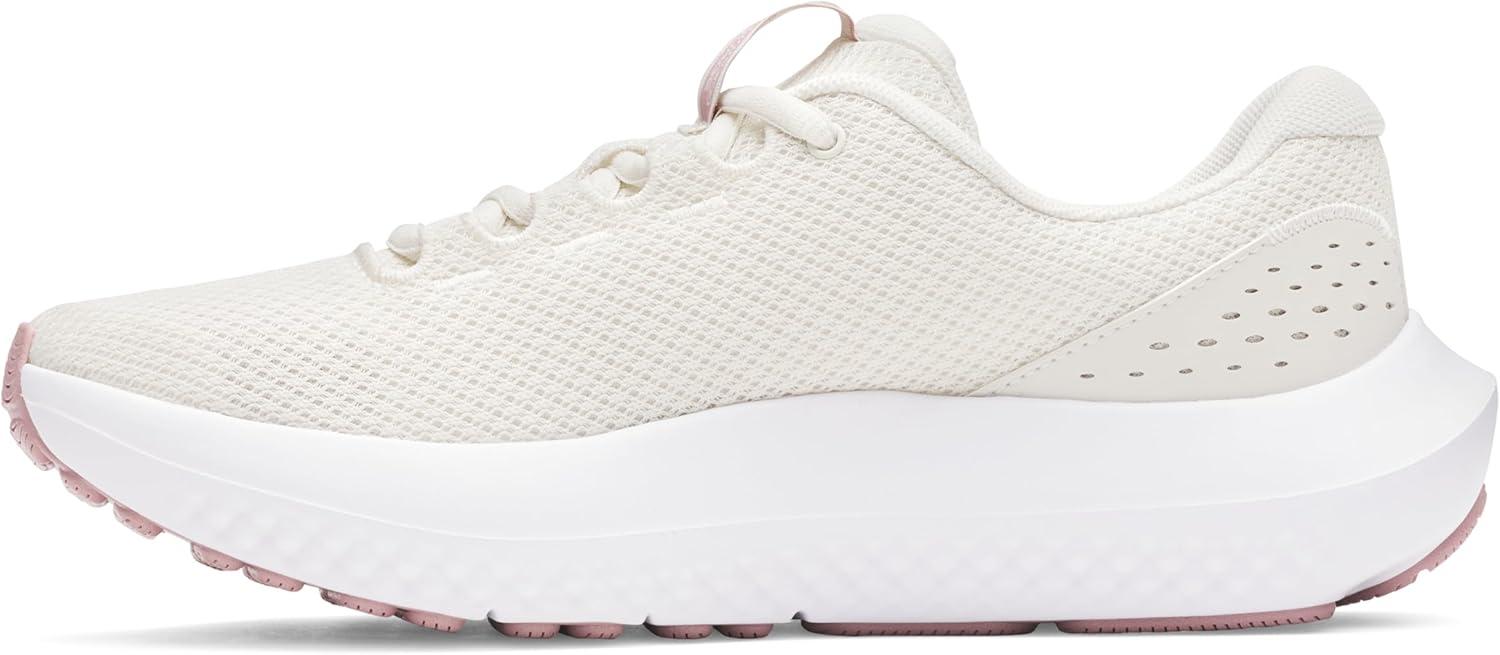 imageUnder Armour Womens Charged Surge 4 Running ShoeOff White Pink