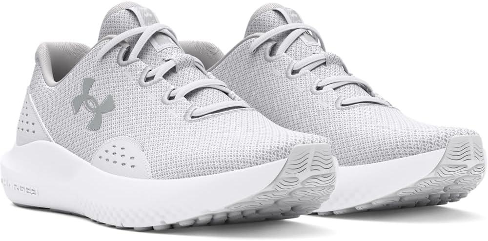 imageUnder Armour Womens Charged Surge 4 Running ShoeWhiteDistant GrayMetallic Silver