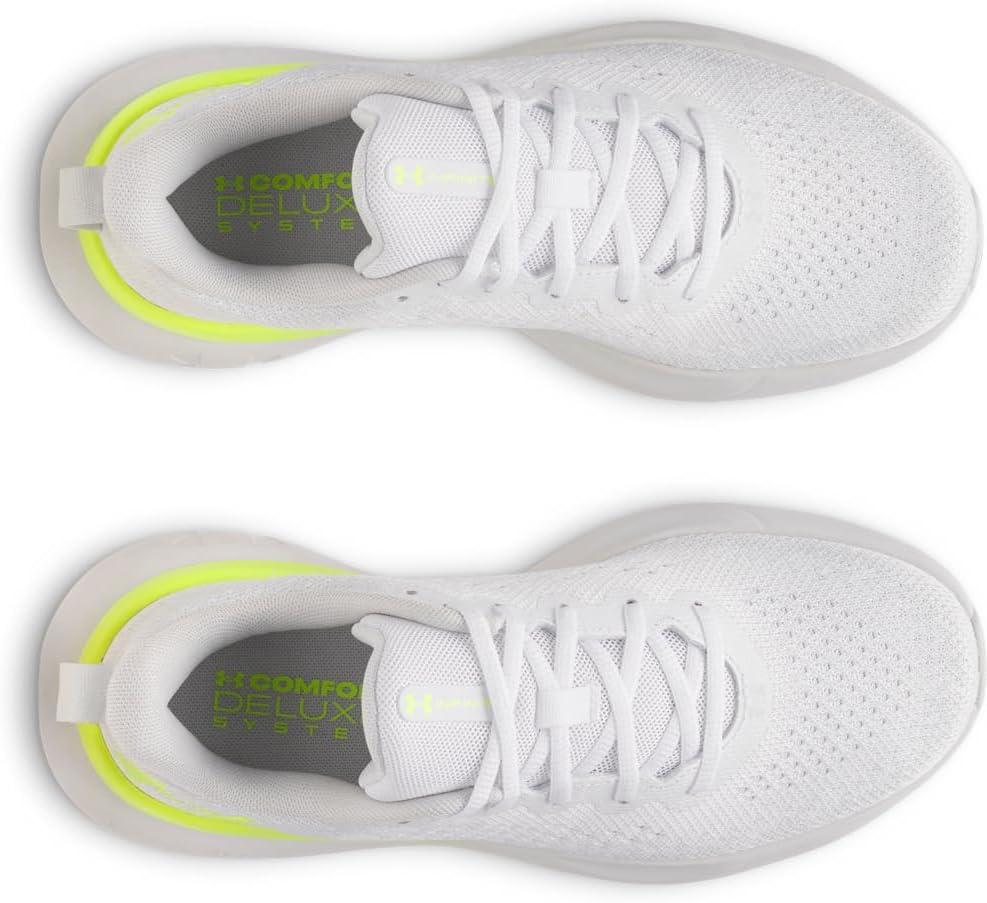imageUnder Armour Womens Infinite Sneaker106 WhiteDistant GrayHigh Vis Yellow