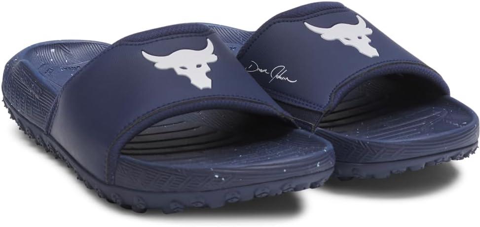 imageUnder Armour unisexadult Project Rock 3 Slides404 Washed NavyWashed NavyWhite