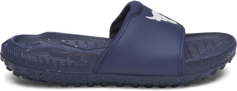imageUnder Armour unisexadult Project Rock 3 Slides404 Washed NavyWashed NavyWhite