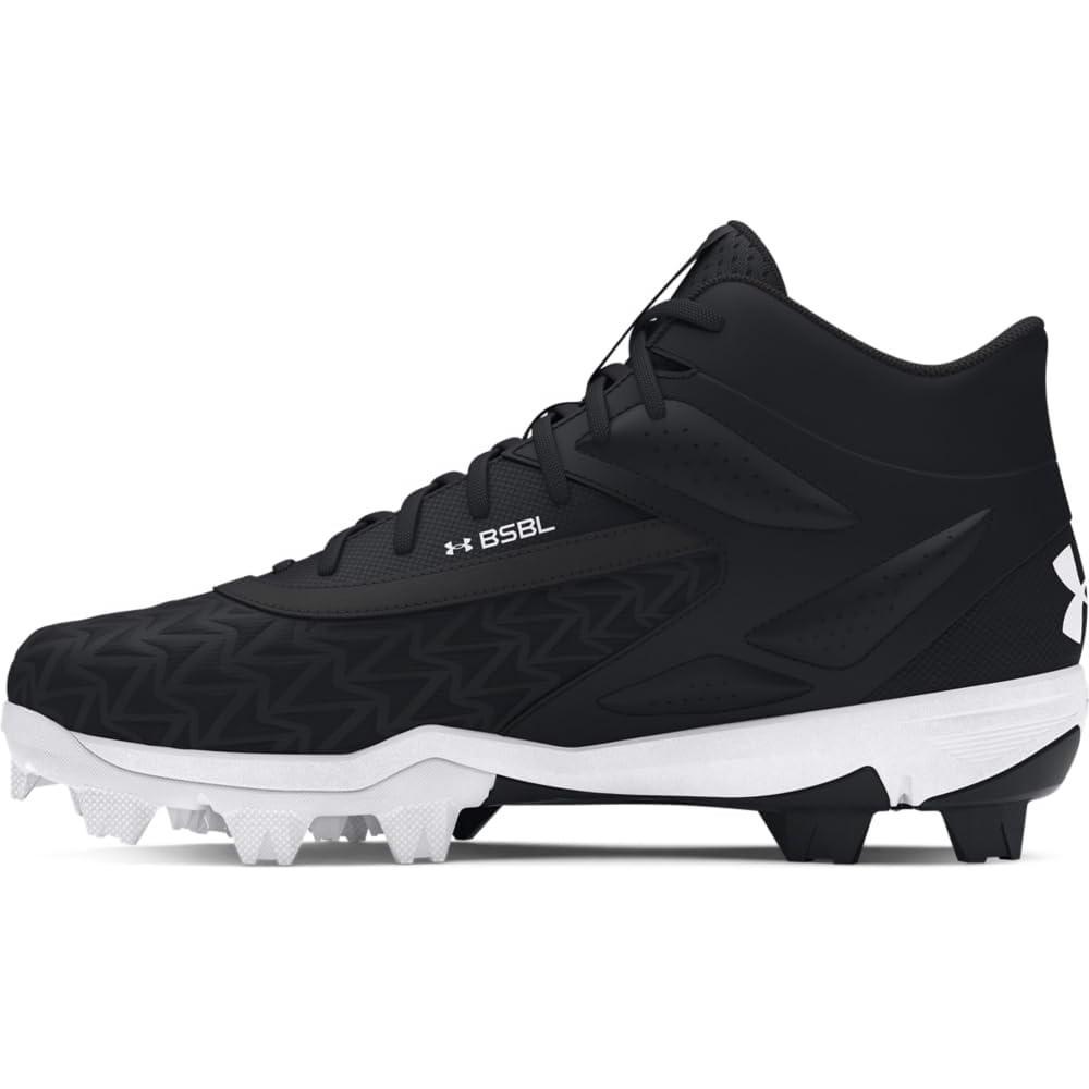 imageUnder Armour Boys Leadoff Mid RM JR 30 Baseball Cleats001 BlackBlackWhite