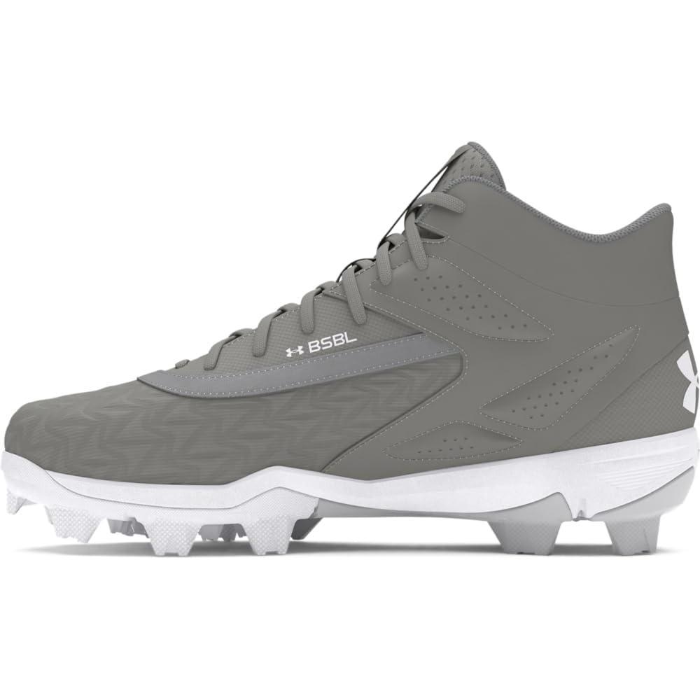 imageUnder Armour Boys Leadoff Mid RM JR 30 Baseball Cleats100 Baseball GrayBaseball GrayWhite
