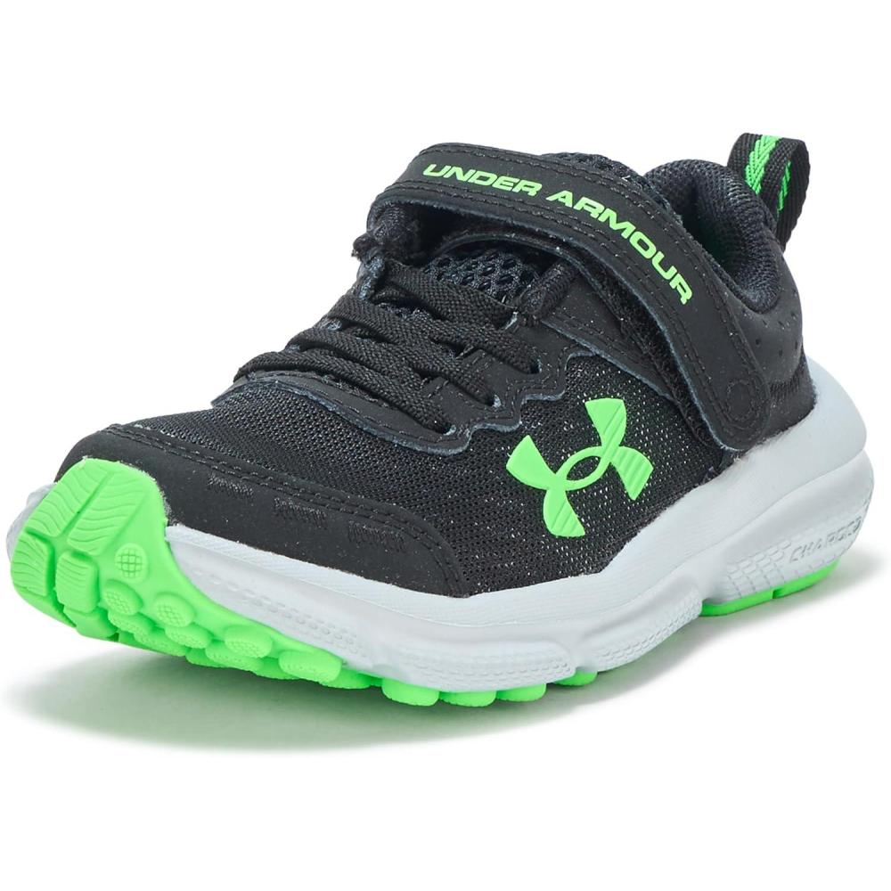 imageUnder Armour Boys Pre School Assert 10 Alternate Closure Sneaker006 BlackMod GrayGreen Shock