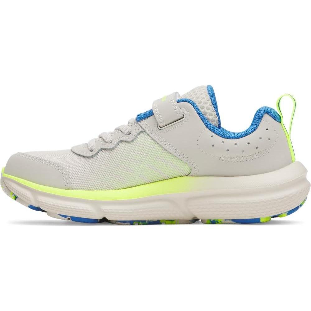 imageUnder Armour Boys Pre School Assert 10 Alternate Closure Sneaker110 Summit WhiteHigh Vis YellowBlue Atlantis