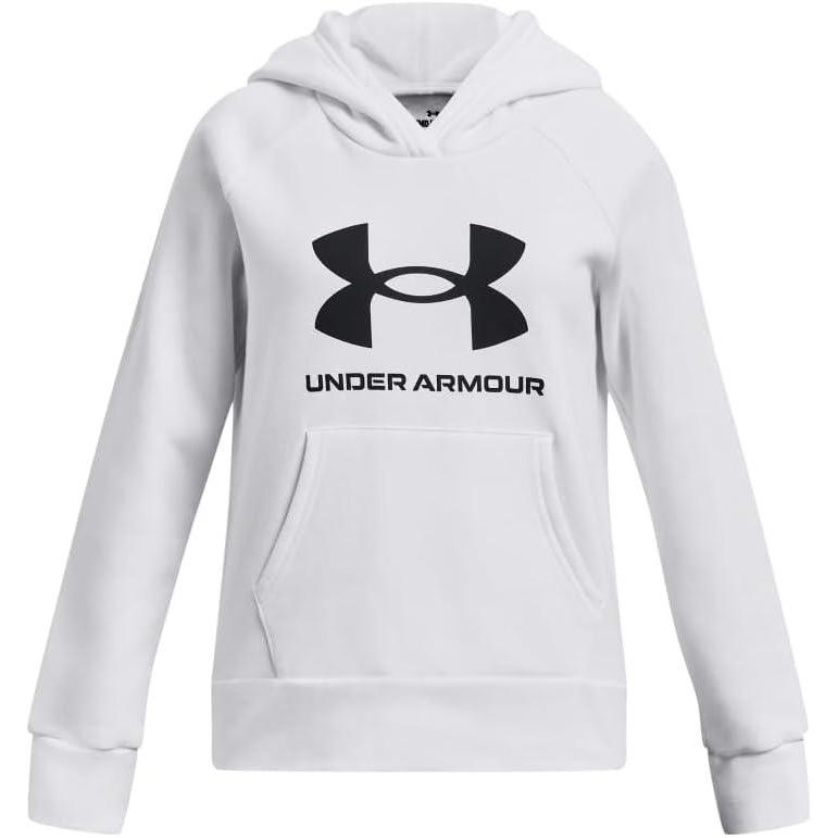 imageUnder Armour Girls Rival Fleece Big Logo Hoodie100 White   Black