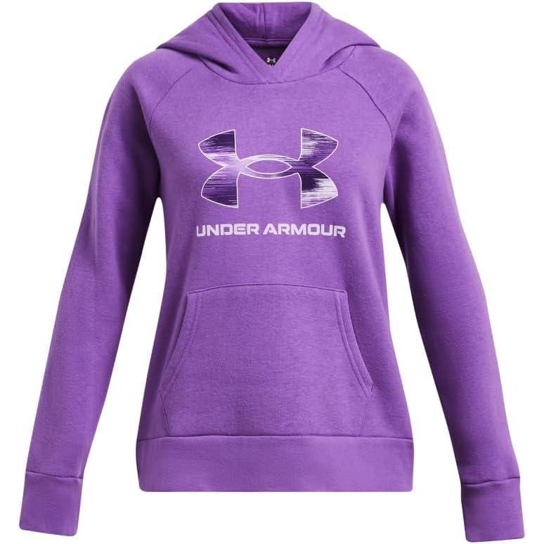 imageUnder Armour Girls Rival Fleece Big Logo Hoodie525 Lavish   Salt Purple