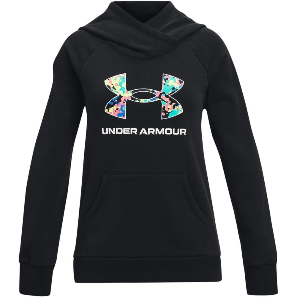 imageUnder Armour Girls Rival Fleece Core Logo HoodieBlack 001Vivid Lilac