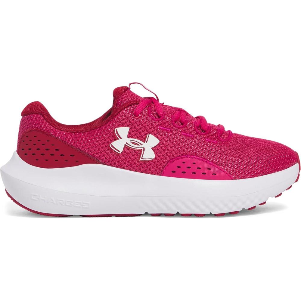 imageUnder Armour Womens Charged Surge 4 Running Shoe681 Shaded FuchsiaCrimson CrestWhite