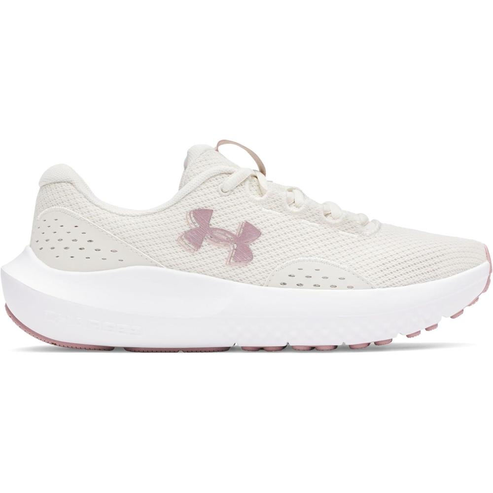 imageUnder Armour Womens Charged Surge 4 Running ShoeOff White Pink