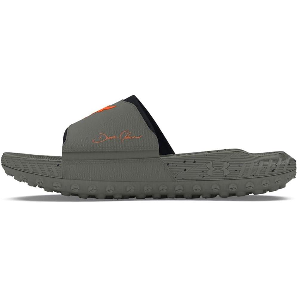 imageUnder Armour unisexadult Project Rock 3 Slides301 Clay GreenBlackTeam Orange
